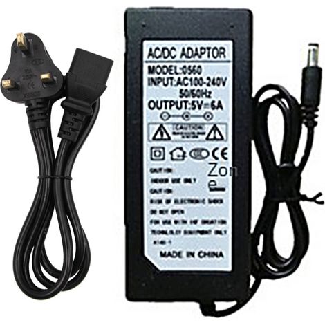 Adaptateur secteur pour ruban LED 5 V CC, transformateur d'éclairage 100-240 V CA, 5,5 x 2,1-2