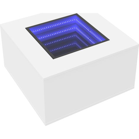 Coffee Table with LED White 60x60x40 cm Engineered Wood vidaXL