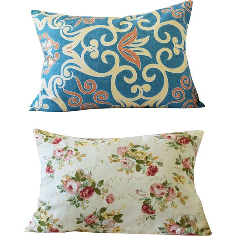 Housse de coussin rectangulaire style rétro 2 pièces pour canapé, décoration de salon (1/5)