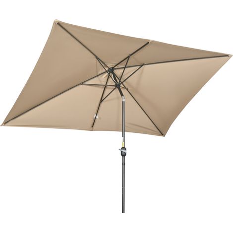 Parasol Valeriano Inclinable Rectangulaire Jardin Terrasse Kaki Vert 295x195cm (1/5)