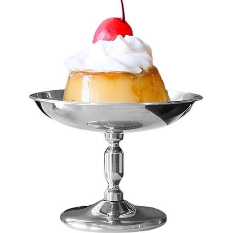 Bols à dessert en acier inoxydable, récipients à dessert, assiettes à  apéritifs  Plats de service pour crème glacée avec pieds pour une présentation élégante  Plats d'entrées polyvalents pour (1/5)