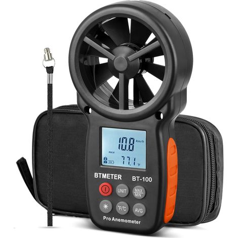 BT‑100 Portable Anemometer, Digital Wind Speed Measurement (CFM), Wind Chill, Wind Temperature Range -10°C to 45°C (1/5)