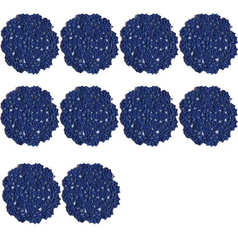 Dessous de verre en coton, lot de 10, napperons en dentelle de coton crochetée, pour la décoration des boissons et de la maison (1/5)