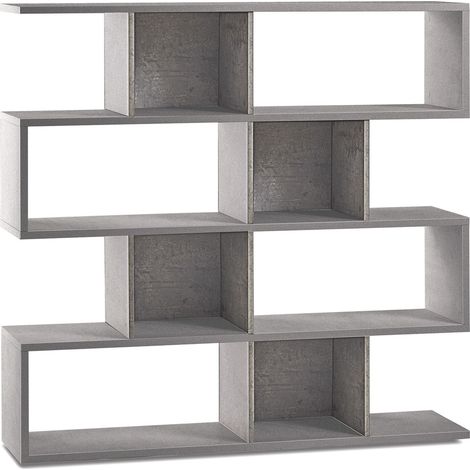 Libreria Modulare 4 Ripiani 150x144x38 cm Cemento (1/3)