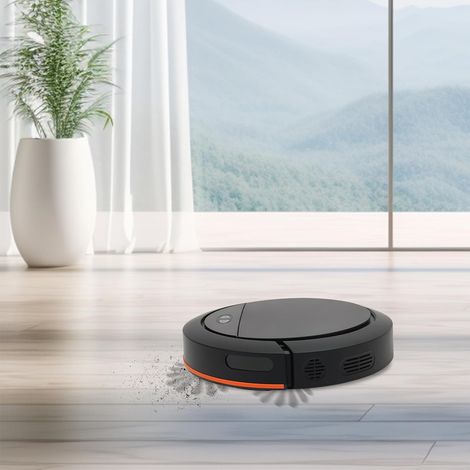 Robot de balayage intelligent 3 - en - 1 avec 120 minutes d'autonomie et 2700pa d'aspiration pour tapis de poils d'animaux et sols durs (noir)