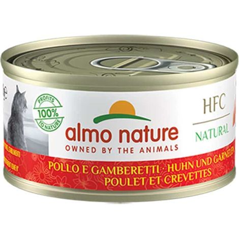 Almo Nature Gatto HFC Natural Lattina 70gr Pollo e Gamberetti