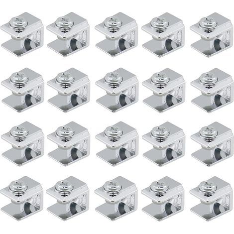 Set mit 20 Glashaltern aus Zinklegierung, verstellbare Glasklemme aus hochwertigem Material, stabil und rutschfest, langlebig und robust, für 3-8 mm dickes Glas. (1/5)