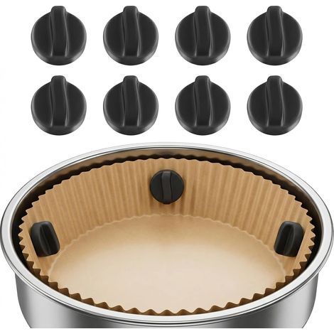 8 Pcs Silicone Aimant Air Fryer, Accessoires Air Fryer, Résistant À La Chaleur Aimant Pour Airfryer, Maintien Sûr Pour Papier Cuisson, Aide À Réduire Le Glissement Et Le Brûlage (1/5)