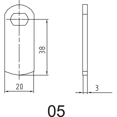 ASSA ABLOY Sperrnase für Elektronisches Schrankschloss Sense+PIN, Nr.5, gerade (1/3)