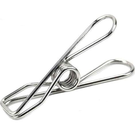 Lot de 10 pinces à linge en acier inoxydable 304 de 8,9 cm (3,5 pouces) pour suspendre le linge à la maison ou au bureau. (1/5)