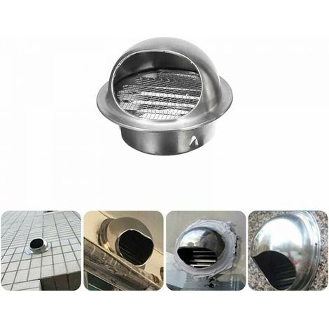 Aérateur Dair Grille Hotte Extérieure Tuyau Déchappement De Fumée Sortie Ventilation Avec Un Filet Anti-insectes 100mm (1/4)