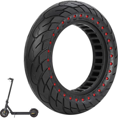 60/70-6,5 Pneus Pleins 10 x 2,5 pour G30 / G30E / G30LP Trottinette Électrique - Avant ou Arrière, Antidérapants, Anti-crevaison (Point Rouge 1 PCS) (1/5)