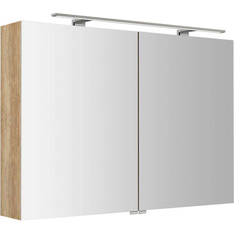 Sapho Riwa - Armadietto a specchio con illuminazione a LED 101x70x17 cm, rovere alabama RIW100-0022 (1/3)