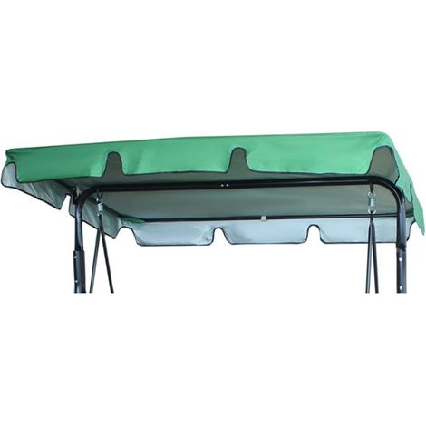 210D Toit de Rechange pour Balancelle de Jardin Imperméable en Toit de balanoire Canopée pour Balancelle Remplacement Pare-Soleil à Bascule Jardin Anti-UV (Vert, 249×185×18cm)-trois places (1/5)