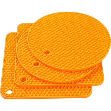 Trivet En Silicone - Résistant À La Chaleur Jusqu'à 230 °C - Antidérapant Design Alvéolaire - Pour Cuisinière Four Casserole - Lot De 4 Pièces (1/5)