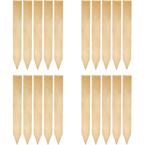 Lot de 20 piquets de Jardin en Bois multifonctionnels et de qualité supérieure, faciles à Installer pour délimiter Les espaces au Sol, 29cmx3.5cm (1/5)