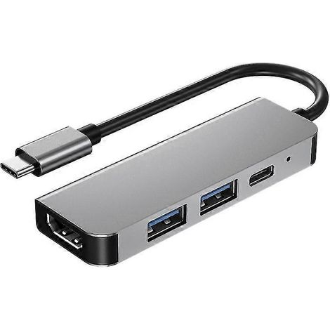 4-in-1-USB-Typ-C-Hub-Adapter mit Multiport-Kartenleser, unterstützt 4K 30 Hz USB 3.0 Tf Video Mult (1/5)