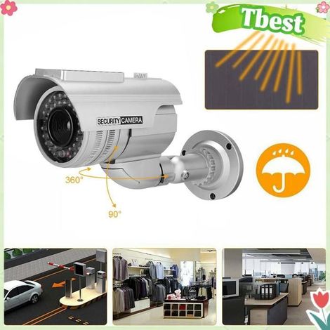 Tbest Caméra factice Fausse Caméra de sécurité Factice à énergie Solaire avec Lumière LED Clignotante, Forme pour bricolage camera (1/5)