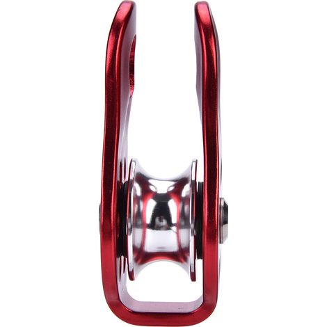 Poulie d'escalade robuste en alliage d'aluminium pour équipement de sécurité et de sauvetage (Rouge) (1/5)