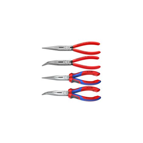 KNIPEX 25 01 160 Pinza per meccanica - con becchi mezzotondi con tronchese (pinza per radiotecnici) rivestiti in resina sintetica atramentata nera 160 mm