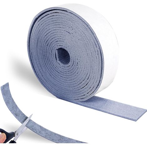 Bande De Feutre Autocollante - 1 Rouleau - Fibre Dense - Antidérapant Et Isolant - Pour Meubles Et Fenêtres - Gris 6m x 4cm (1/5)
