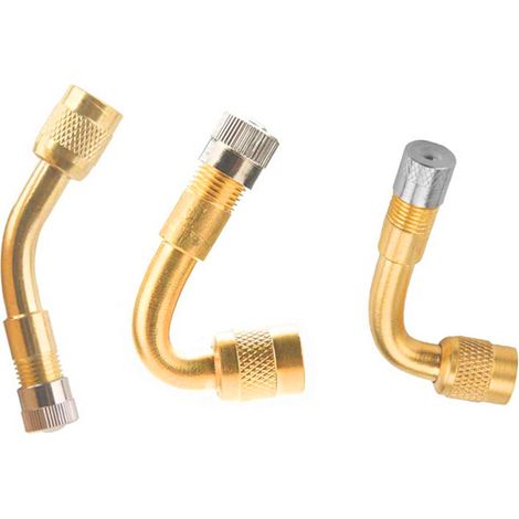 Valve de pneu à Air en laiton à 45 degrés, tige Schrader avec adaptateur d'extension pour voiture, camion, moto (1/5)