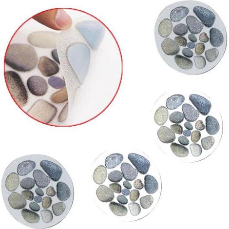 Autocollants de bain antidérapants - 8 pièces - grands autocollants antidérapants pour douche en galets - autocollants d Étiquette (1/5)
