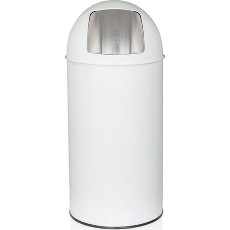 Abfallsammler / Mülleimer PUSH 35L satin weiss hjh OFFICE