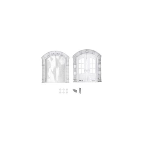 Intérieur de porte de chat,sécurisé durable usage facile d'installation portail français,pour animaux de compagnie chiens,blancs,avec rideau (1/5)