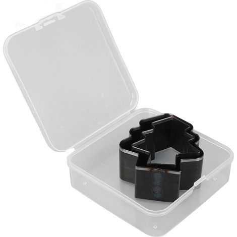 Set aus 2 Stanzformen aus legiertem Stahl für Leder, in Form eines Weihnachtsbaums, Höhe 54 mm x 47 mm, für Dekoration und kreative Hobbys. (1/5)