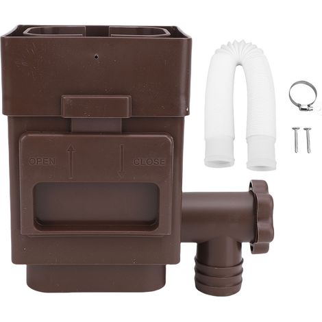 Rosvola Fallrohrfilter, wetterfest, platzsparend, Dachrinnenadapter für 3-4 Zoll Fallrohre, Braun (1/5)
