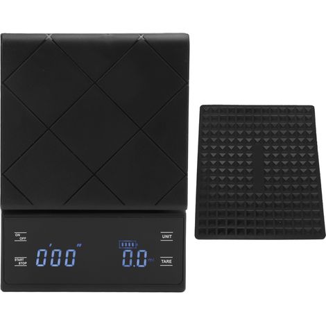 Balance café avec minuterie écran LED tactile précise arrêt auto ABS robuste antiglisse unités g oz ml pour cuisine (1/5)