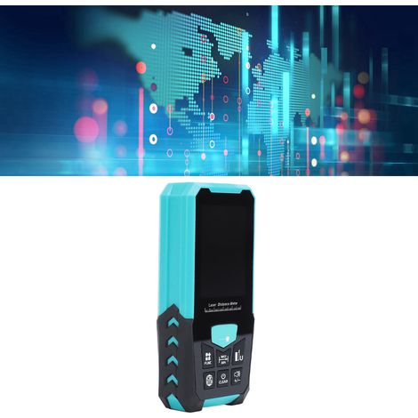 Télémètre numérique portable de 0,05 à 100 m, haute précision, multifonction, version améliorée, unités de mesure : m/in/ft/ft+in, écran LCD rétroéclairé de 2,4 pouces. (1/5)