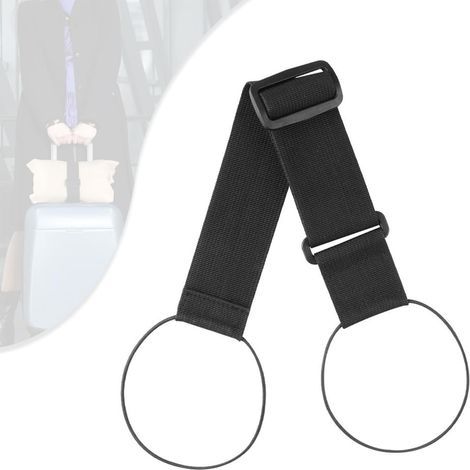 sangle élastique de fixation pour bagages, universelle, noire, en polyester, réglable de 46 à 68 cm, pour un empilage sécurisé, un rangement compact et une utilisation polyvalente. (1/5)