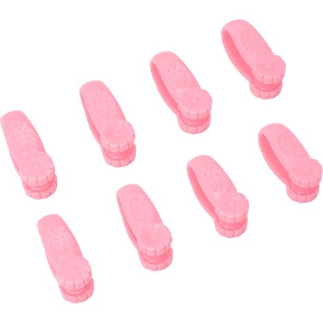 Lot de 8 pinces d'acupression en plastique rose pour soulager les maux de tête et les migraines, à appliquer entre le pouce et l'index. (1/5)