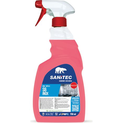 Sanitec Sgrassacciaio, Detergente Specifico, Spray 750 ml
