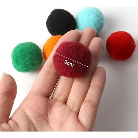 Balles Jouet pour Chat Balle Pompons pour Chat Balles pour Chats Balle en Feutre pour Chatons Jouets pour Chats Jouet interactif pour Chatons Jouet Interactif d'Intérieur 3cm (1/4)