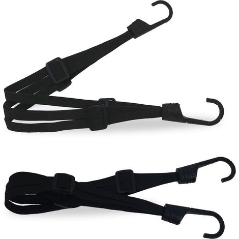 2 Pieces Sangle de Bagage Moto,Sangle de Bagage avec Crochet pour Velo Moto(60cm) Rétractable élastique Casque Sangles,Crochets Tendeur Plat Elastique,Ceinture de bagages Elastique