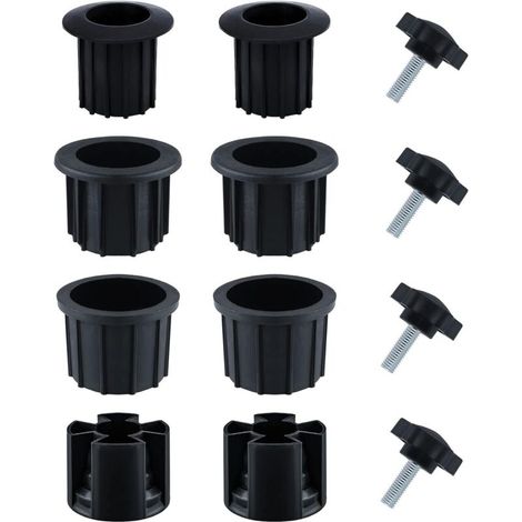 12pcs Rechange pour Porte-Parapluie, Bouchon Cache Trou avec Bouton Étoile INOX m8 Accessoires Parasol Accessoires Pied Parasol pour Table de Terrasse Balcon Arrière-Cour (Noir)-x (1/5)