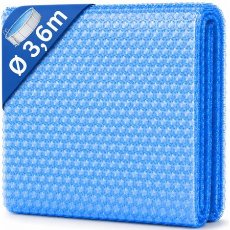 Couverture solaire à bulles pour piscine ronde, bleue, 3,6 m, 400 microns, polyéthylène (1/5)