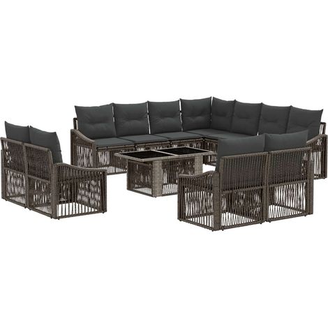 Set Divano da Giardino 12 pz Grigio e Grigio Scuro polyrattan vidaXL (1/5)