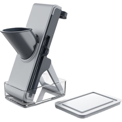 Affettatrice - Affettatrice per patate, Affettatrice per verdure regolabile, Tagliapatate, Affettatrice, Tritatutto professionale 3 in 1 per la preparazione dei pasti dello chef di cucina (grigio chia (1/5)
