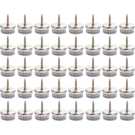 Patins en feutre - Patins pour chaises - Patins en feutre - Patins pour meubles - Protections pour pieds de chaises, chaises, stratifié, parquet, carrelage - 22 mm - Gris - Lot de 40 (1/5)