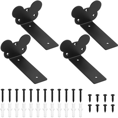 Supporto mensola staffe Portamensola set 4 pezzi 125 mm Nero (1/5)