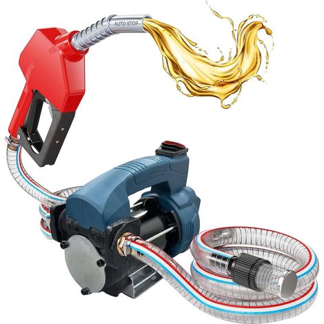 Pompe à Gasoil Sans Fil Compatible avec 18V batterie, 45L/min Pompe Électrique Diesel, Pompe à Carburant avec Pistolet de distribution Arrêt Automatique et Accessoires (sans batterie) (1/5)