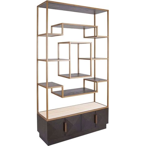 Vitrine élégante Claremont bois foncé - Bois foncé et clair (1/5)