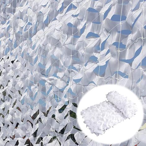 ACKERMAN – Voile d'ombrage rectangulaire 3x4 m blanc, 100 % polyester, protection solaire pour terrasse et jardin, motif camouflage double face (1/5)