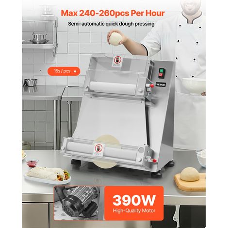 Formeuse à pizzas 7,6-40,6 cm, presse à pâte électrique commerciale 390 W, 260 feuilles par heure, laminoir à pâte à pizza semi-aut… (1/5)