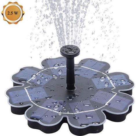 Pompe à Eau Solaire, 2.5W Pompe de Bassin Solaire Fontaine à Oiseaux Pompe à Eau Flottante Extérieure Cascade de Circulation Solaire pour Piscine Jardin Aquarium - RWJardin / bassins d'ornement / font (1/5)