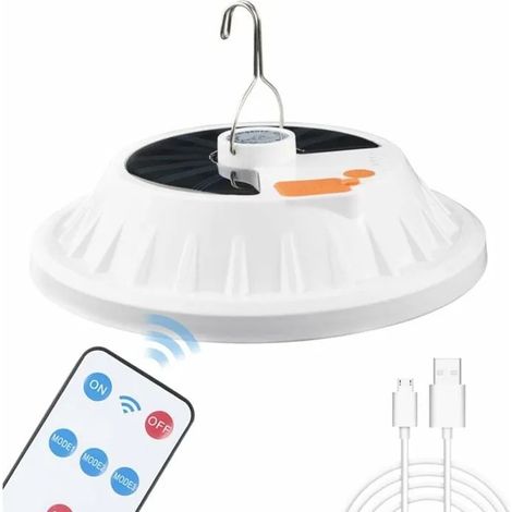 Lanterne de camping solaire 120 LED avec tlcommande batterie rechargeable USB lampe de camp gradation portable tanche YYV (1/4)